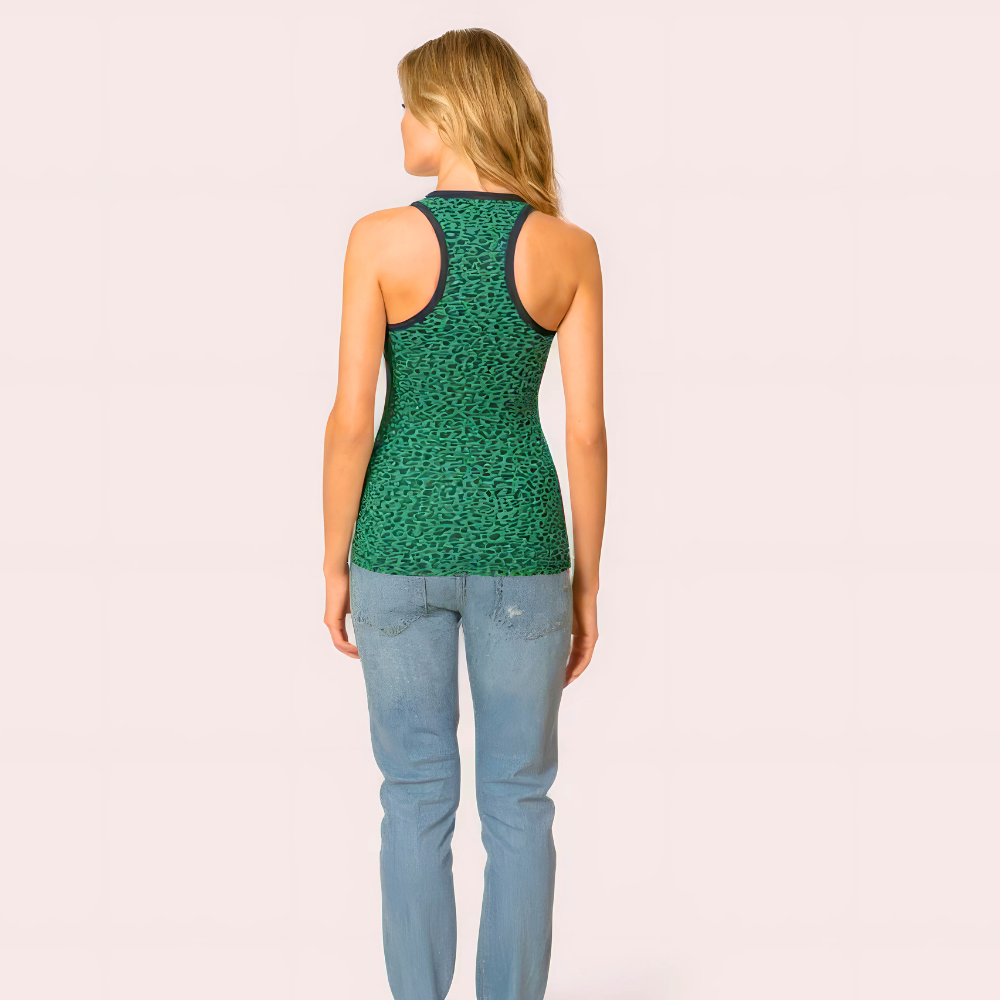 Wild Vibes Green Leopard Print Tank Top Snazzyway