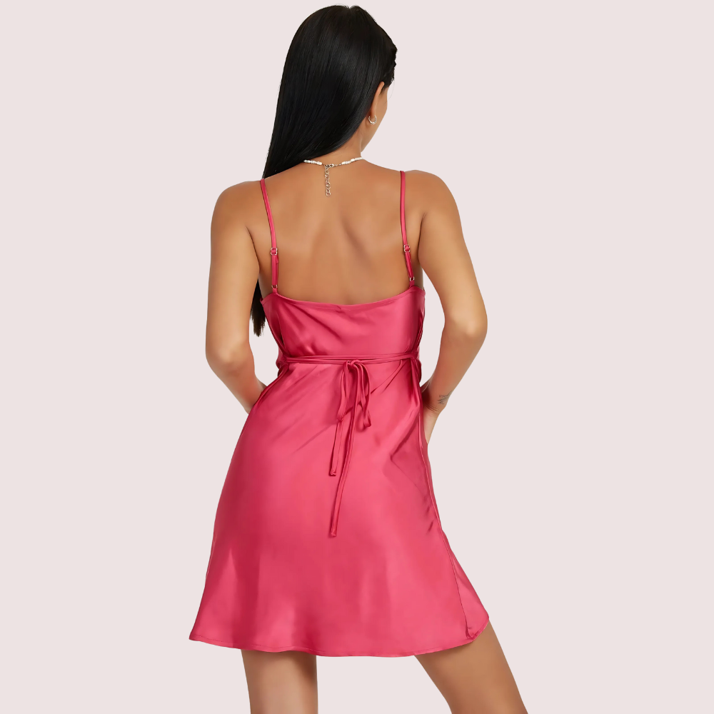 Twilight Elegance Satin Party Dress Snazzyway