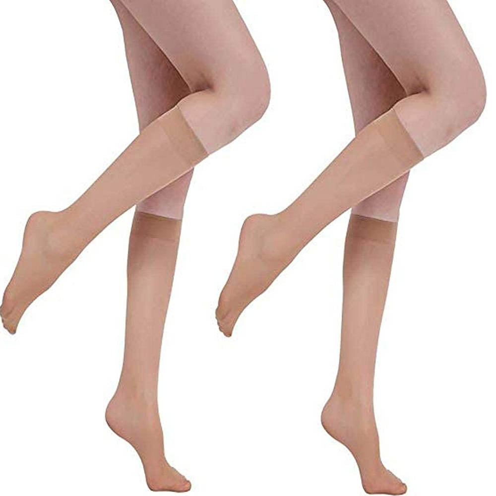 Voilai knee high sheer nude color stocking Snazzyway