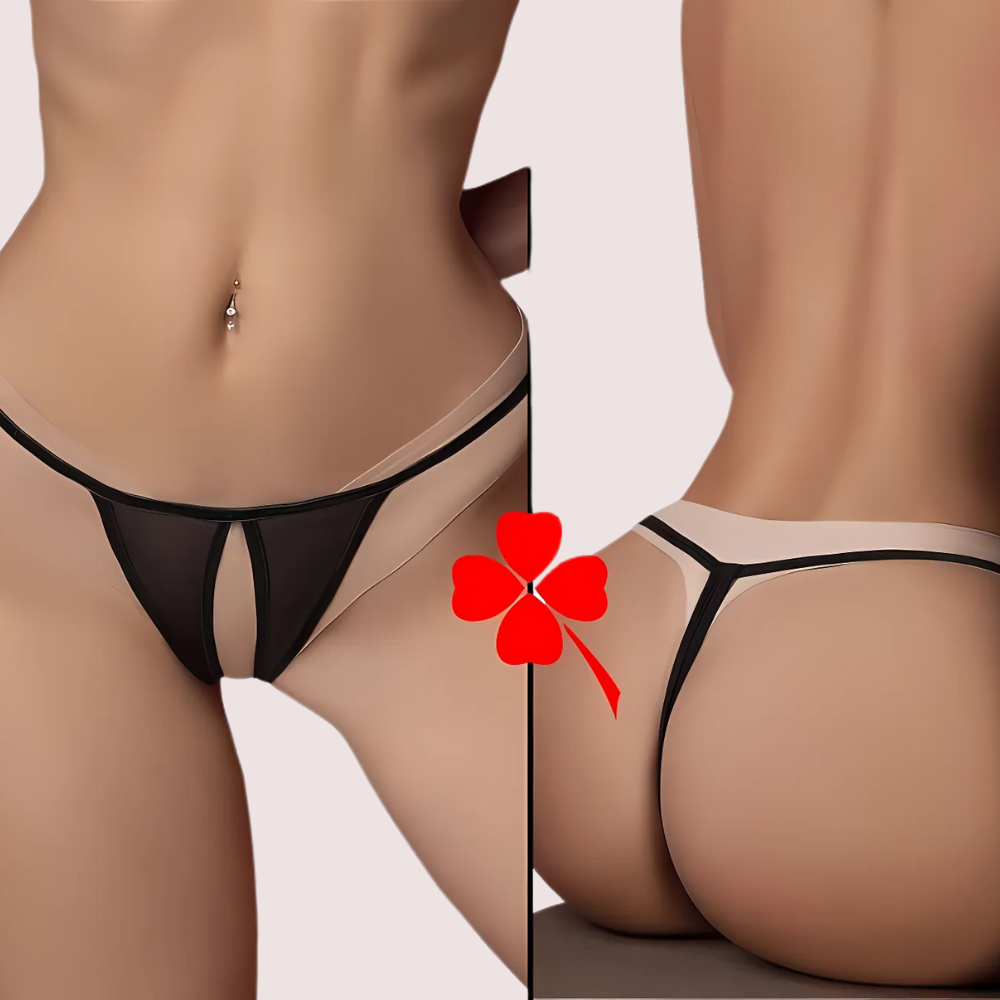 Midnight Temptation Crotchless Thong Snazzyway