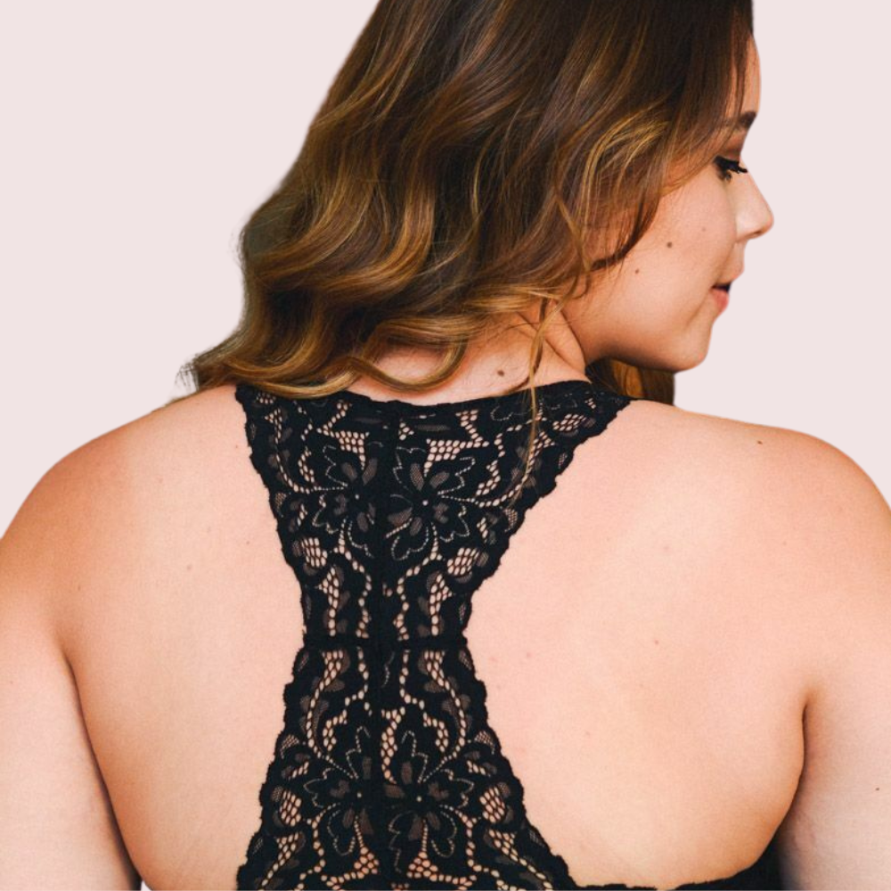 Elegant Lace Racerback Bralette for Plus Size Beauty
