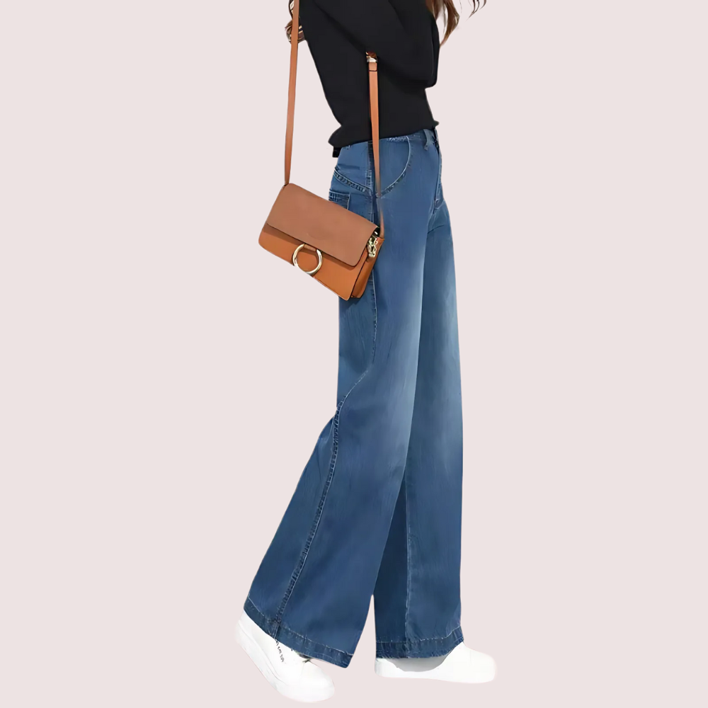 Women's Classic High Waist Wide Leg Jeans Snazzyway