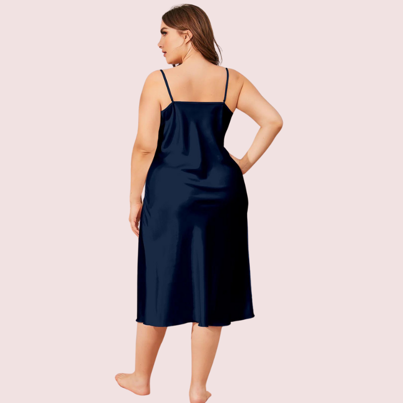 Glamour Satin Cowl Dress β Plus Size Snazzyway