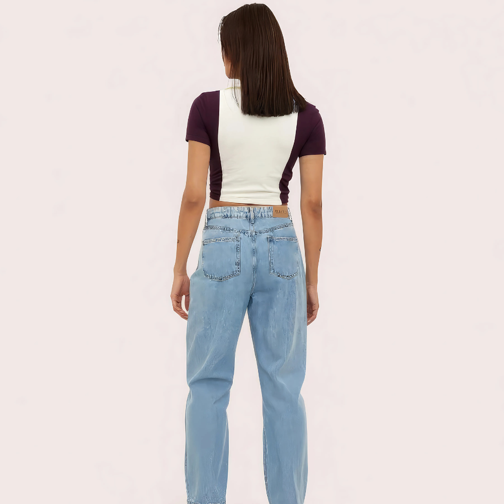 Women's Purple "Campus" Zip Polo Crop Top – Collegiate-Inspired Style Snazzyway