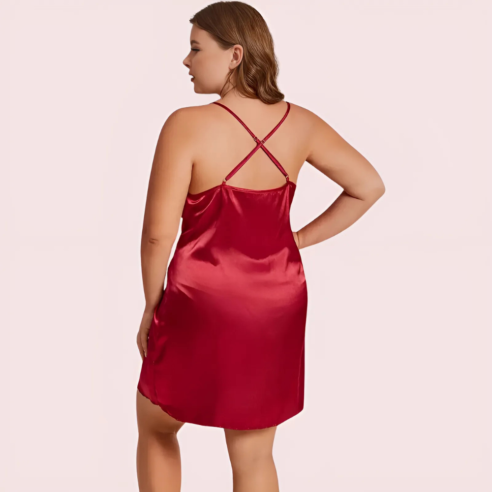 Midnight Grace Criss-Cross Back Nightdress – Plus Size Snazzyway