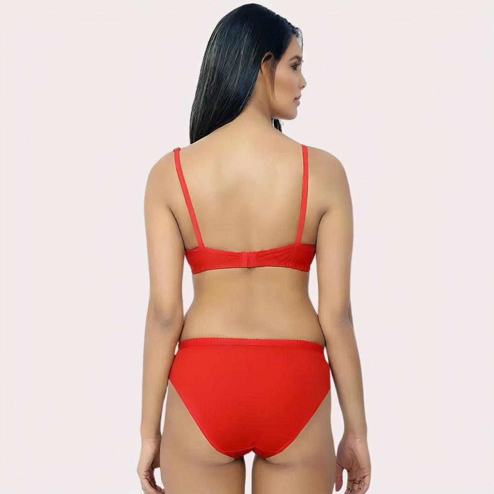 FD Organic Cotton Bra Set β Red | Soft, Skin-Friendly & All-Day Comfort Snazzyway