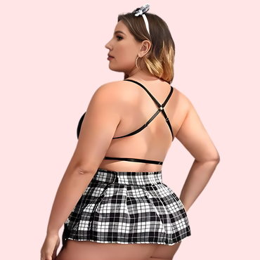 French Daina Schoolgirl Roleplay Costumes with Luxury Panty Gift