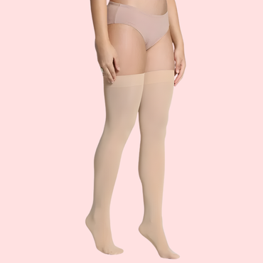 Classic Duo Thigh-High Stockings (Black + Nude) – Pack of 2