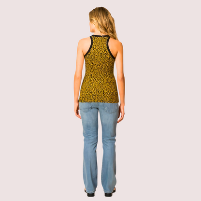Bold Yellow Leopard Print Tank Top Snazzyway