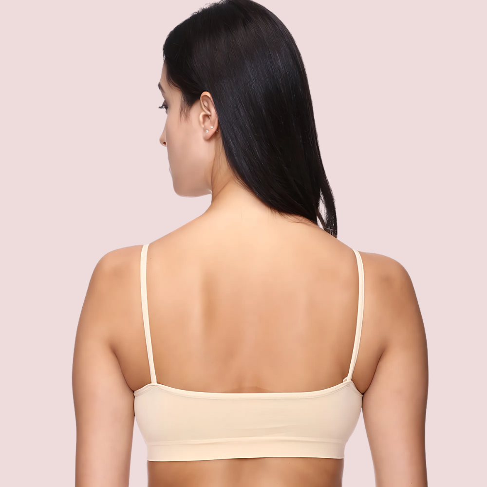 &quot;Comfort&quot; Beige Thin Straps Sports Bra