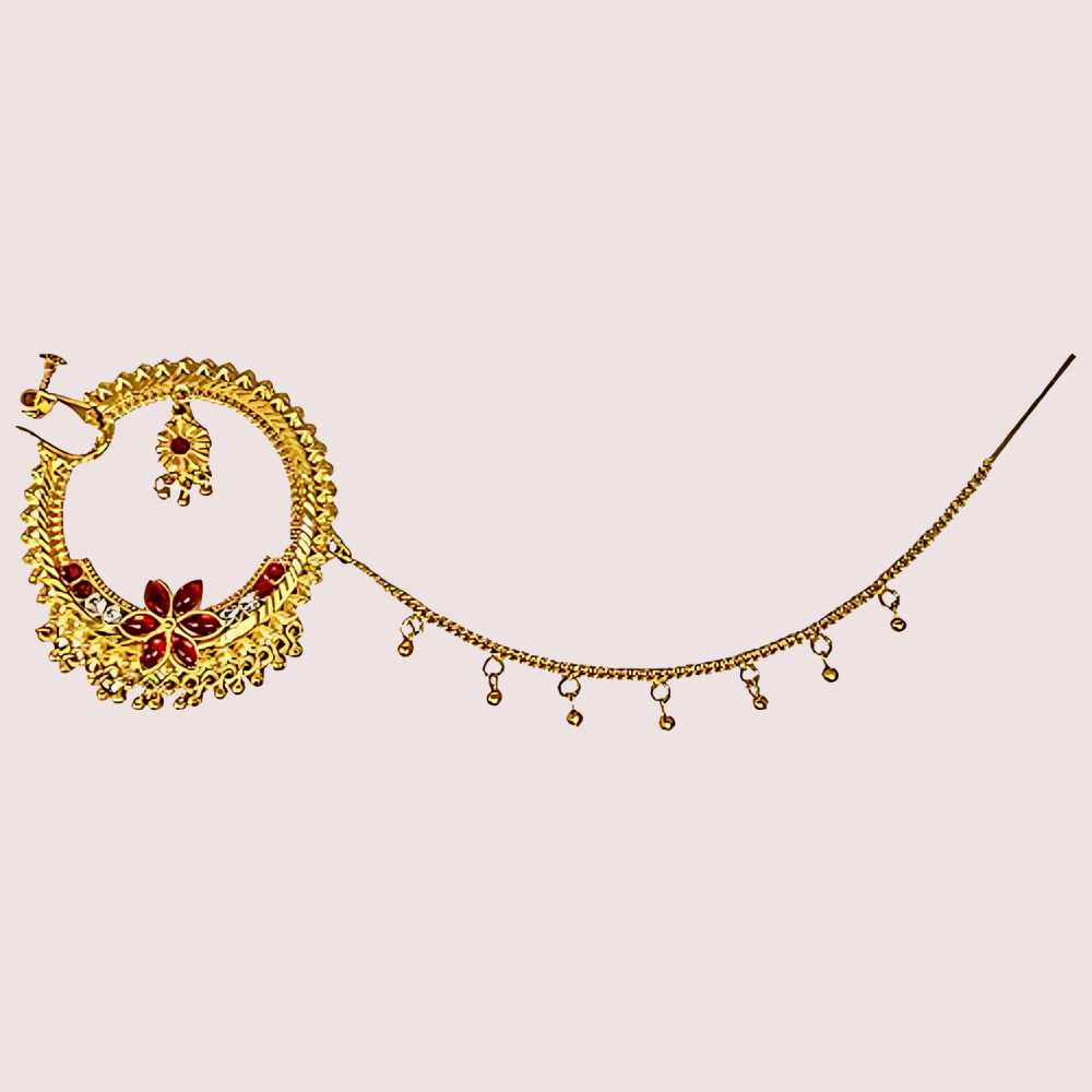 Uttarakhandi Gold Plated Round Nath Snazzyway