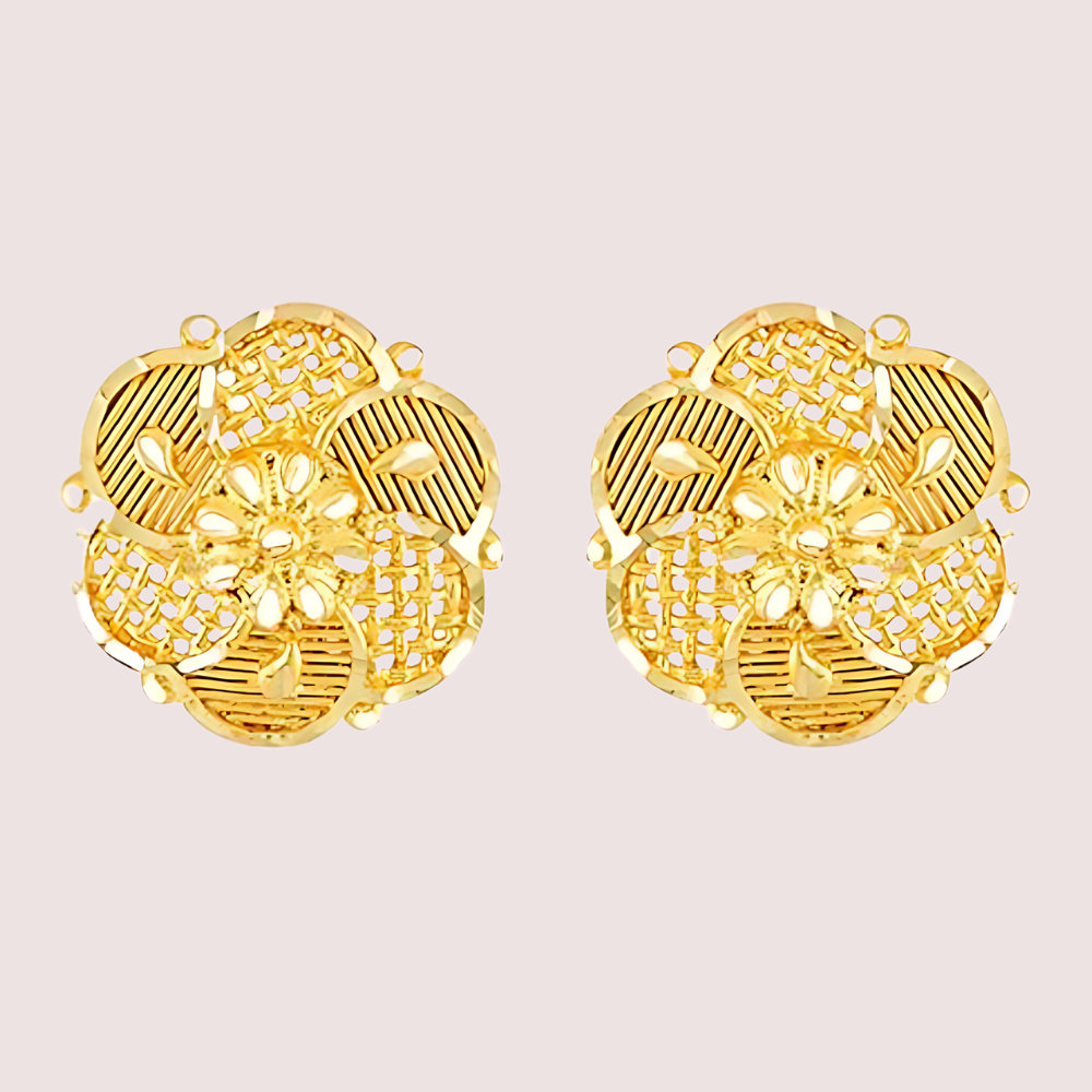 Pack of 2 Gold Finish Traditional Earrings Set for Women Snazzyway
