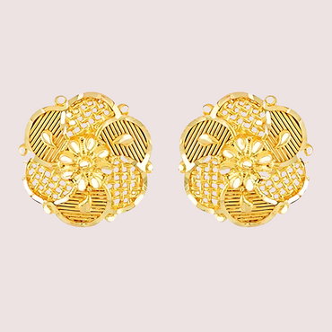 Pack of 2 Gold Finish Traditional Earrings Set for Women Snazzyway