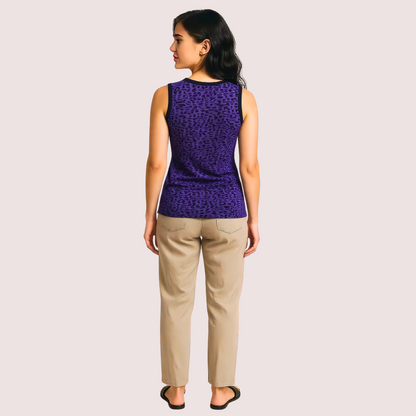 Electric Violet Leopard Print Tank Top Snazzyway