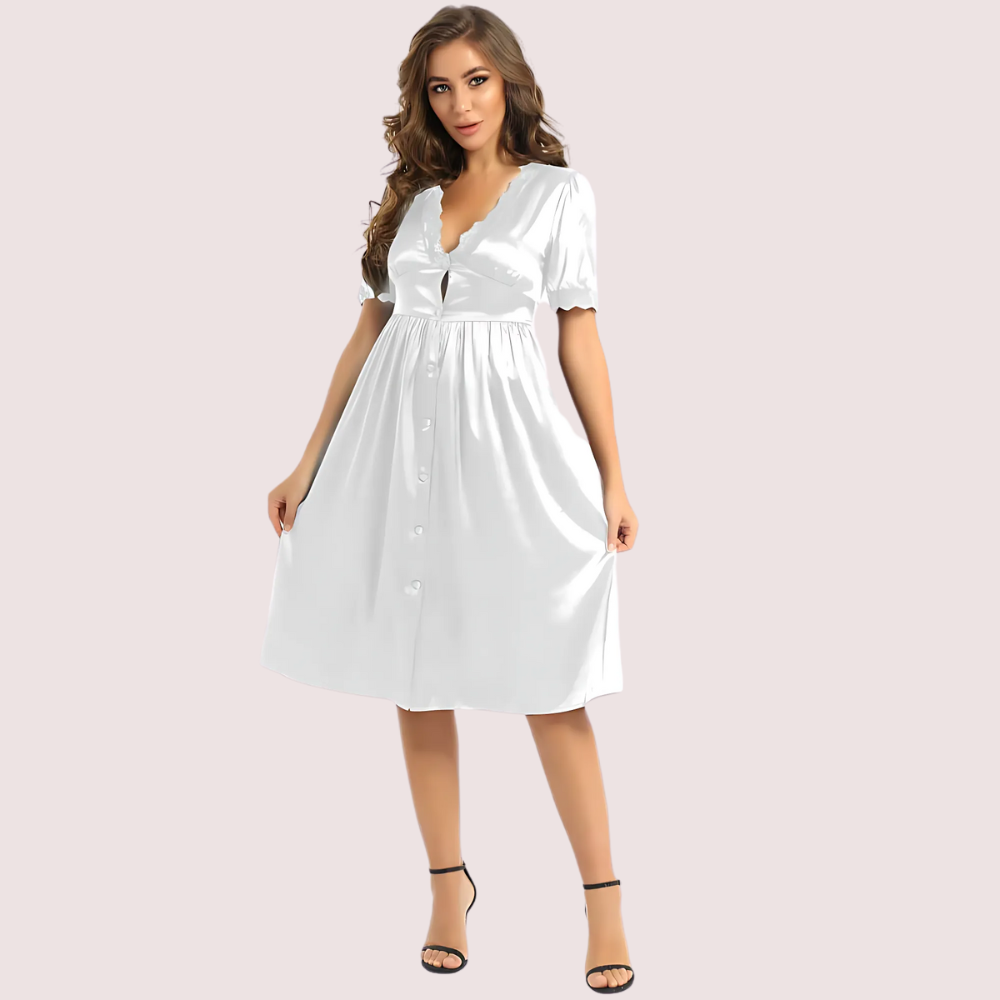Silken Comfort Knee-Length Lounge Dress Snazzyway