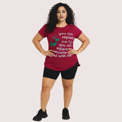 Butterfly Print Inspirational Graphic Tee - Pack of 2 Snazzyway