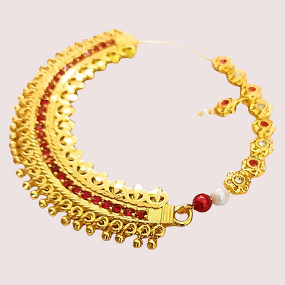 Elegant Gold-Plated Garhwali Nath – Big Size Tradition Snazzyway