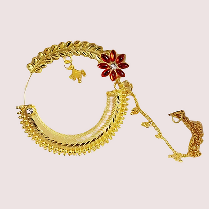 Classic Gold Plated Round Nath from Uttarakhand Snazzyway