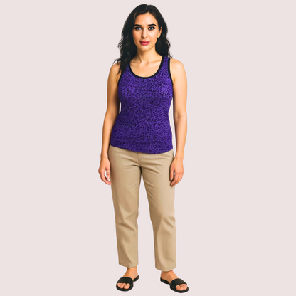 Electric Violet Leopard Print Tank Top Snazzyway
