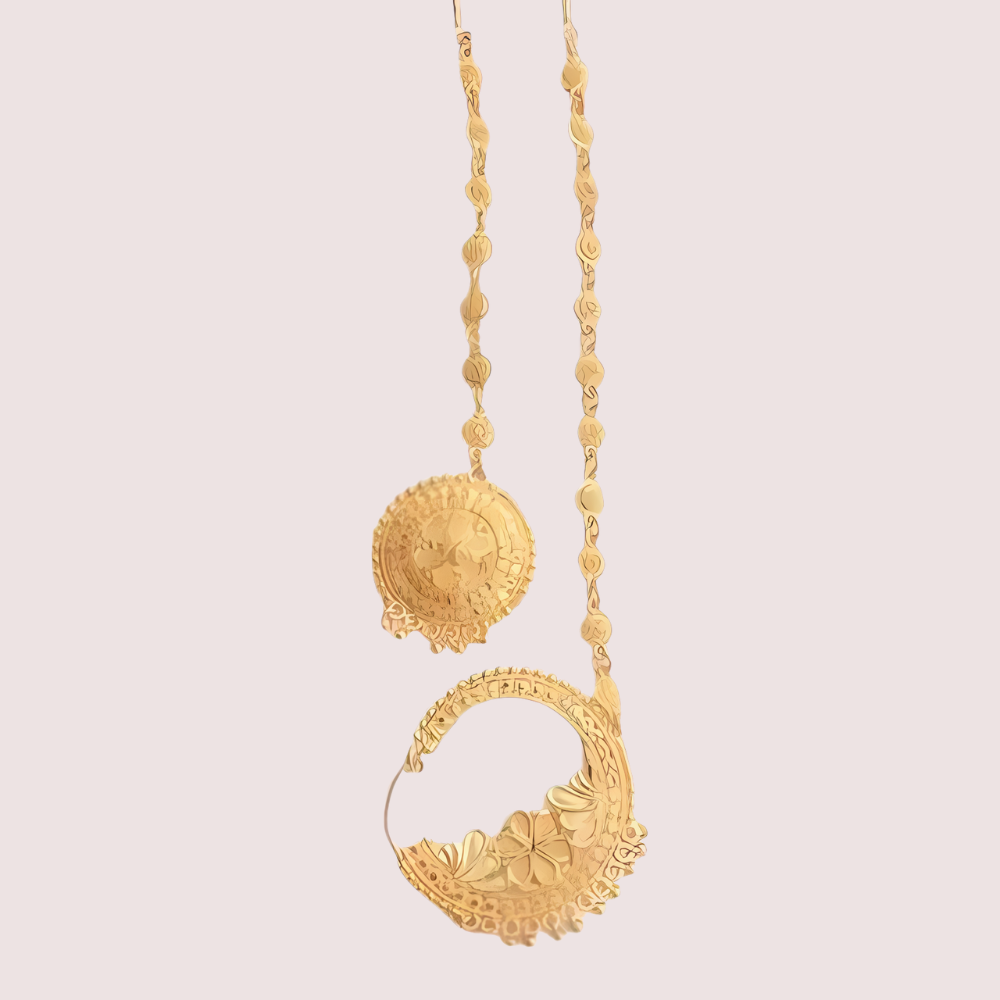 Graceful Gold-Plated Nath and Mangtika Set for Brides Snazzyway