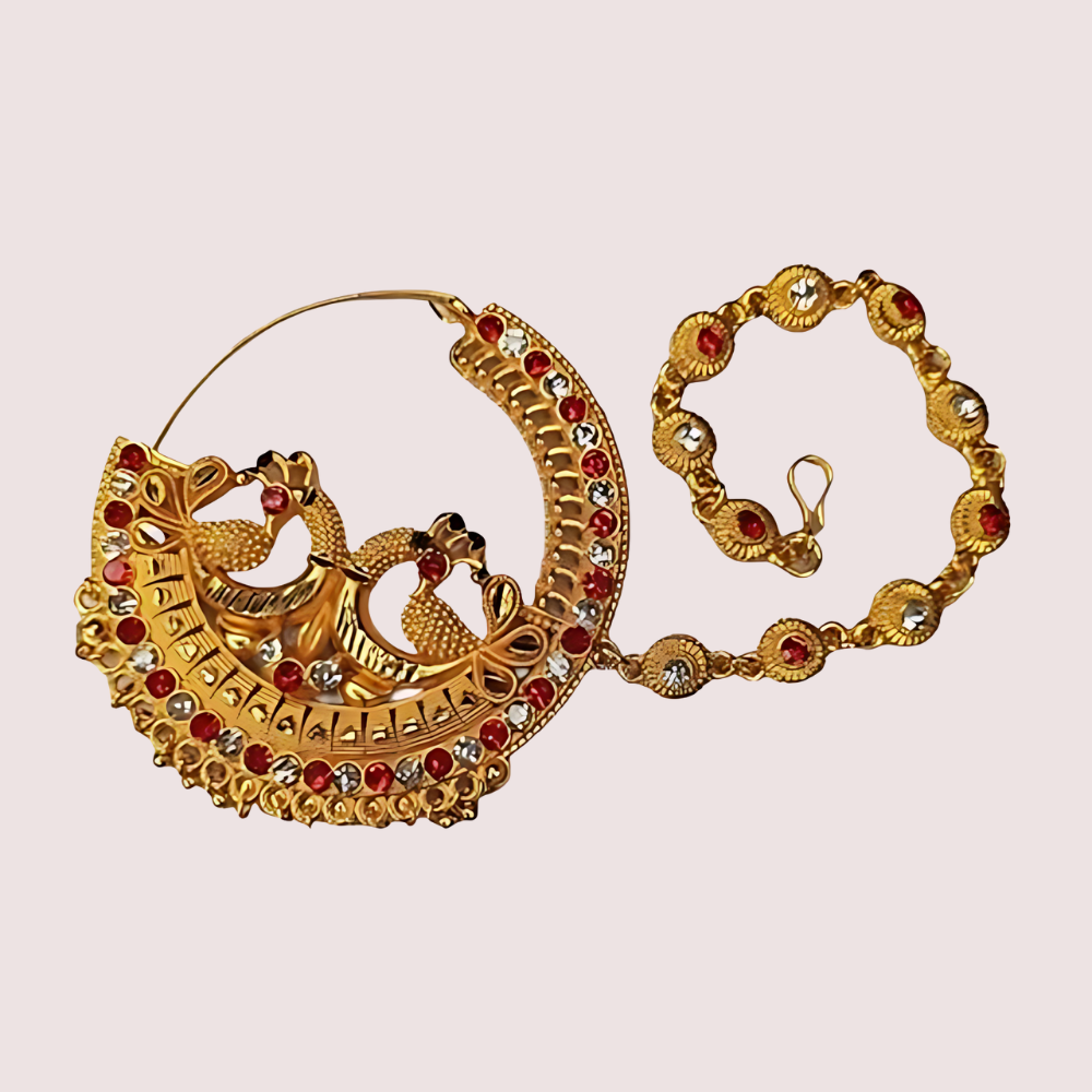 Kumauni Guloband with Nath & Mangtika – Bridal Gold Jewelry Set Snazzyway