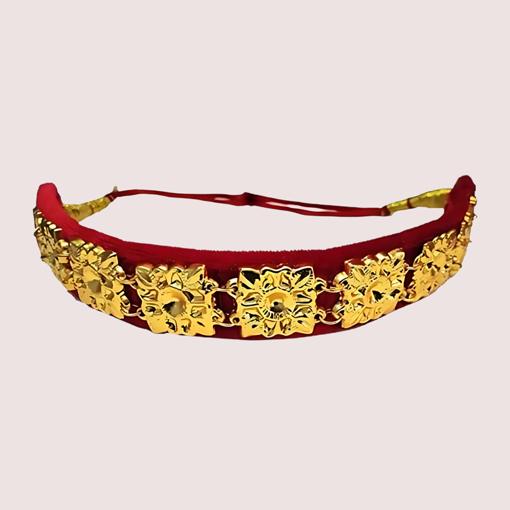Kumauni Guloband with Nath & Mangtika – Bridal Gold Jewelry Set Snazzyway