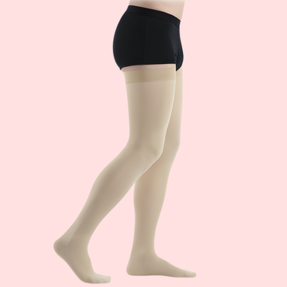 SoftSheer Thigh-High Stockings Duo (White + Nude) – Pack of 2