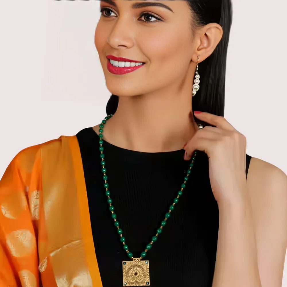 Emerald Sunburst Statement Necklace