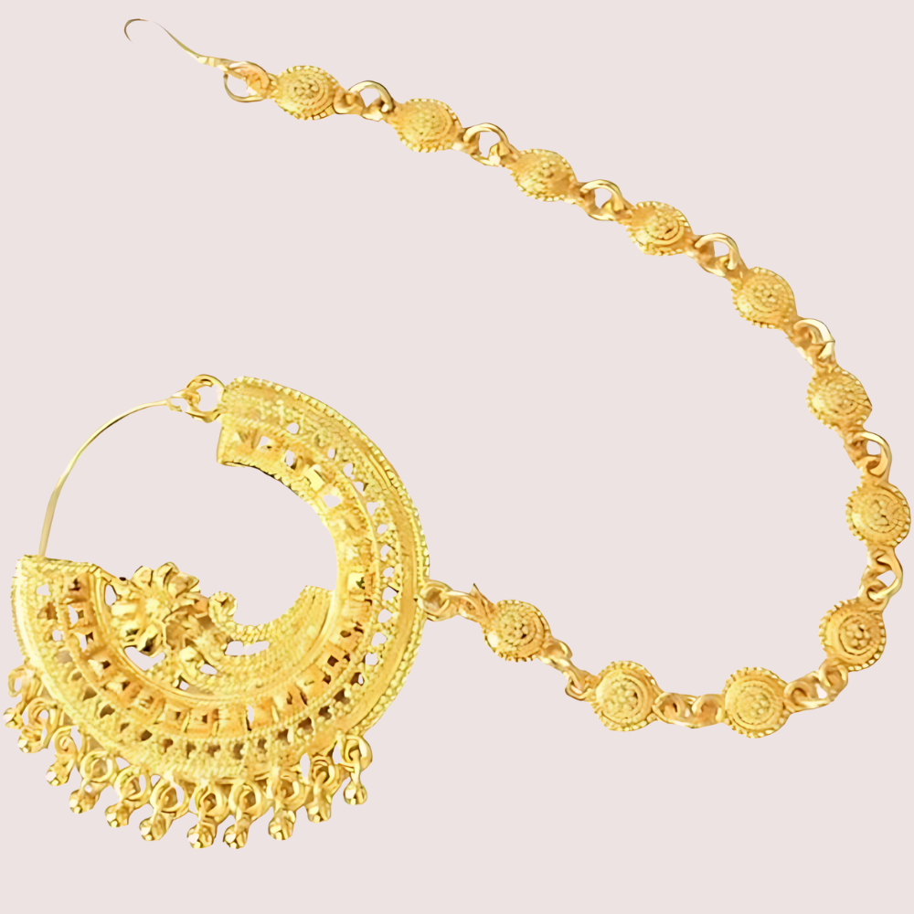 Uttarakhandi Round Nath Gold Plated Accessory Snazzyway