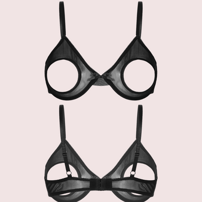 Daring & Sexy Sheer Open Cup Bralette