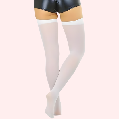 Classic Opaque Thigh-High Stockings Pack of 2 – Black & White Stay-Up Hosiery