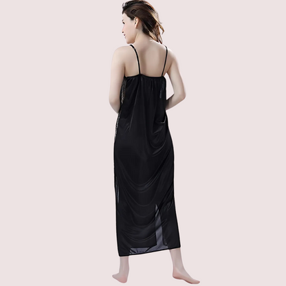 Elegant Lace Seductive Black Nightgown