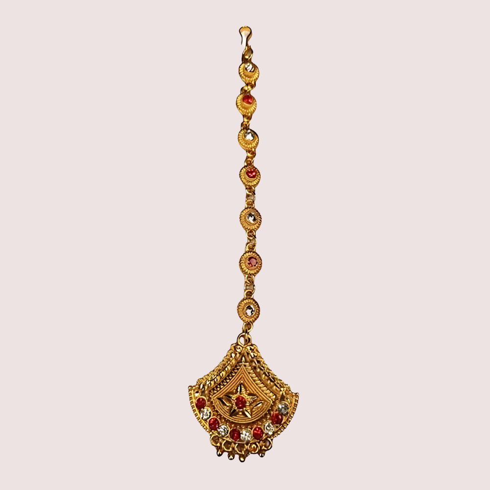 Kumauni Guloband with Nath & Mangtika – Bridal Gold Jewelry Set Snazzyway