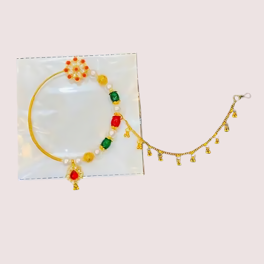 Chic Gold-Plated Nose Ring with a Minimalist Chain Snazzyway